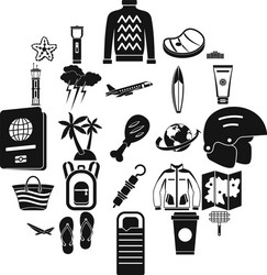 month of rest icons set simple style vector image