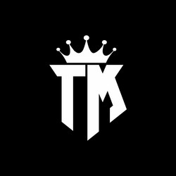 Tm logo monogram with gold colors and shield Vector Image