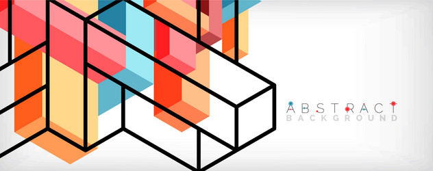 abstract background 3d cubes cubic elements vector image