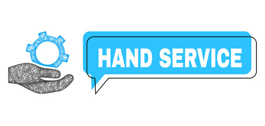 Misplaced hand service chat cloud and net mesh vector