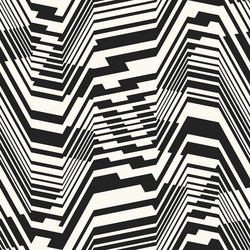 Monochrome moire effect textured zigzag pattern vector