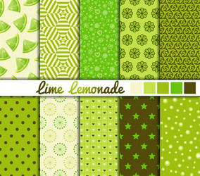 set of 10 simple seamless patterns vector