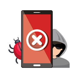 Smartphone virus hacker alert design graphic vector