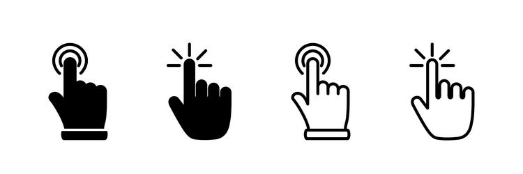 hand click icon clicking finger pointer vector image
