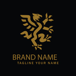 Heraldic Gryphon Logo Vector Image