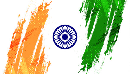 india flag background with brush style vector