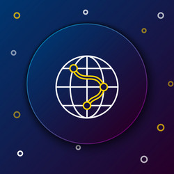 line computer monitor and folded map with location vector image