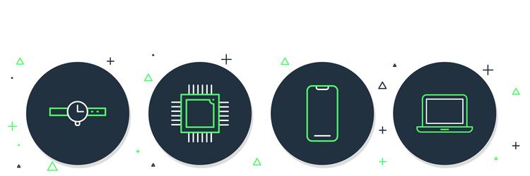 set line processor with microcircuits cpu vector image
