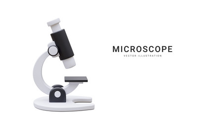 3d realistic microscope isolated on light vector image