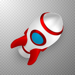 3d rocket spaceship render and draw by mesh vector image