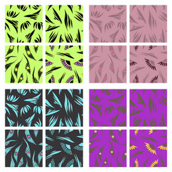 Assembly of patterns in flower style vector