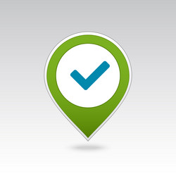 check pin map icon pointer markers vector image