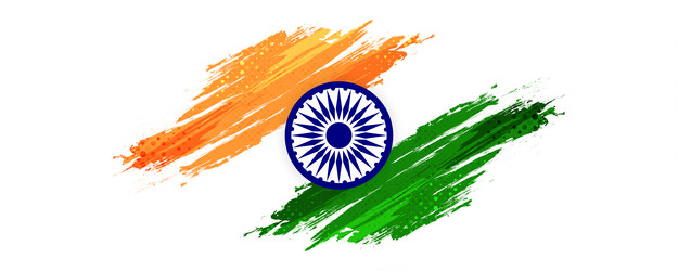 india flag background with brush style vector