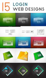 mega set of login web design elements vector