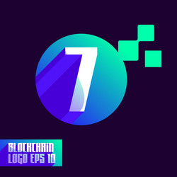 Numeric blockchain 7 logo vector