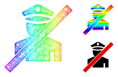 rainbow net mesh gradient wrong policeman icon vector image