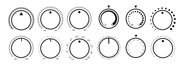 round scale and controller volume level knob vector image