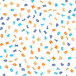 seamless pattern colorful letters random order vector image