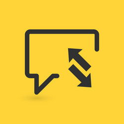 bubble chat with arrows up and down upload vector image