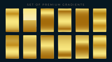 Premium royal golden gradients swatches palette Vector Image