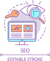 seo concept icon search engine optimization idea vector