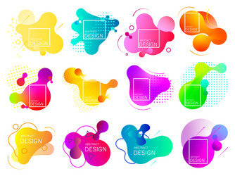 set of colorful elements gradient abstract vector image