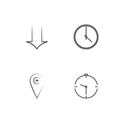 time linear icons set simple outline vector image