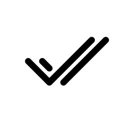 Two checkmarks black glyph ui icon vector