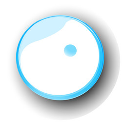 a shiny blue circular button with 3d effect vector image