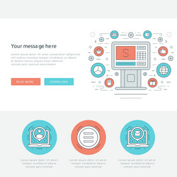 flat line business concept web site header vector image