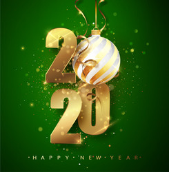 green 2020 happy new year holiday vector