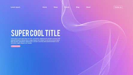 landing page abstract design template for website vector image