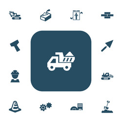 set of 13 editable structure icons includes vector image