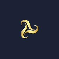 Abstract wave gold logo Royalty Free Vector Image