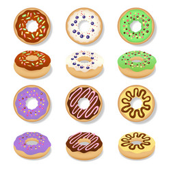 Sweet donuts set Royalty Free Vector Image - VectorStock