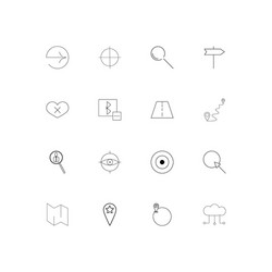 maps and navigation linear thin icons set vector image