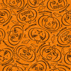seamless pattern with halloween objects vector image