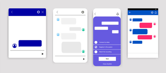 set of online chatbot text messaging app isolated vector image