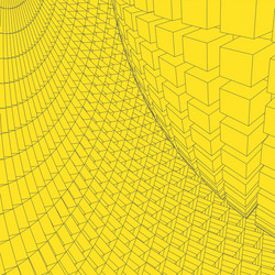abstract 3d illuminated distorted mesh sphere vector image