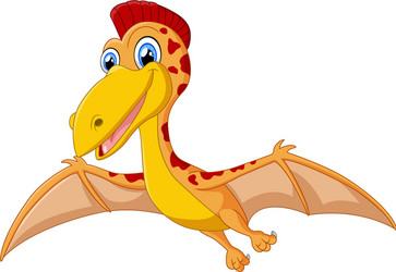 happy pterodactyl cartoon vector