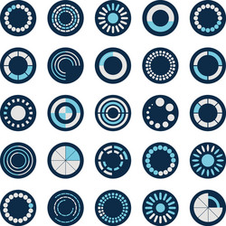 loading circles block style icon set design vector image