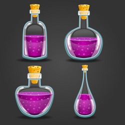 set of different bottles with elixir vector