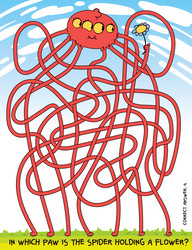 children logic game to pass the maze in which paw vector image