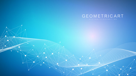 Geometric abstract background with connected line vector