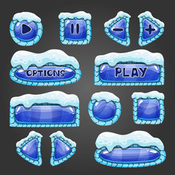 Winter buttons with snow vector