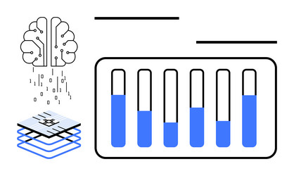 artificial intelligence and data processing vector image