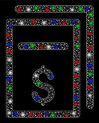 bright mesh wire frame price copy with flash spots vector image