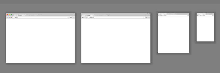 browser mockups set web windows screen internet vector image