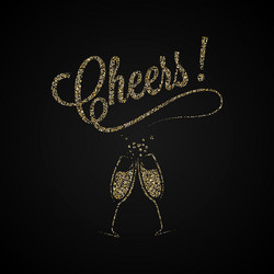 cheers vintage gold champagne background vector