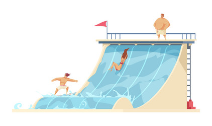 Aquapark pool relax composition Royalty Free Vector Image